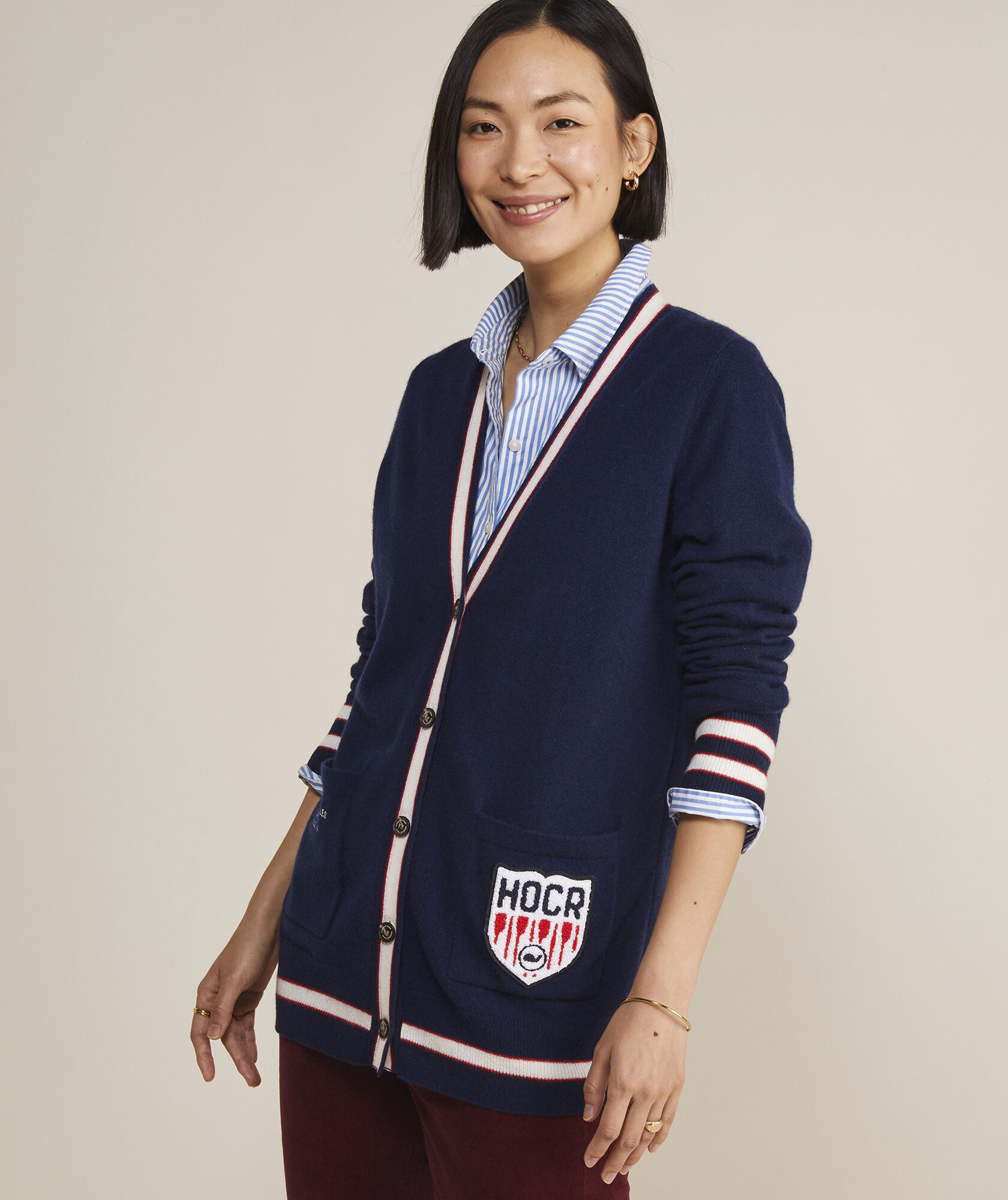 Women's Limited-Edition Head Of The Charles® Varsity Cashmere Cardigan