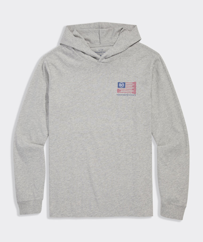 USA Lacrosse Flag Cotton Long-Sleeve Hoodie Tee