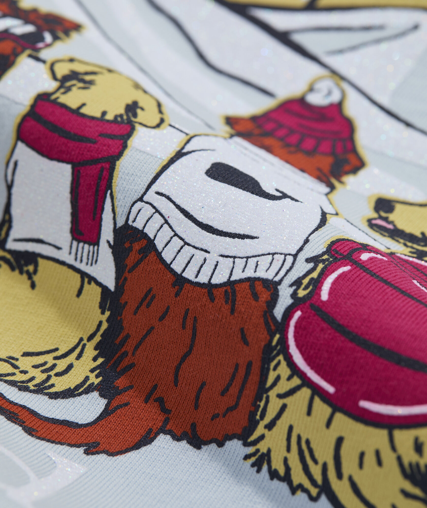 Girls' Glitter Ski Pups Long-Sleeve Pocket Tee