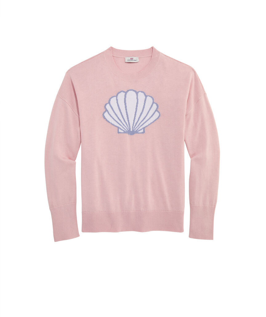 OUTLET Shell Intarsia Crewneck Sweater