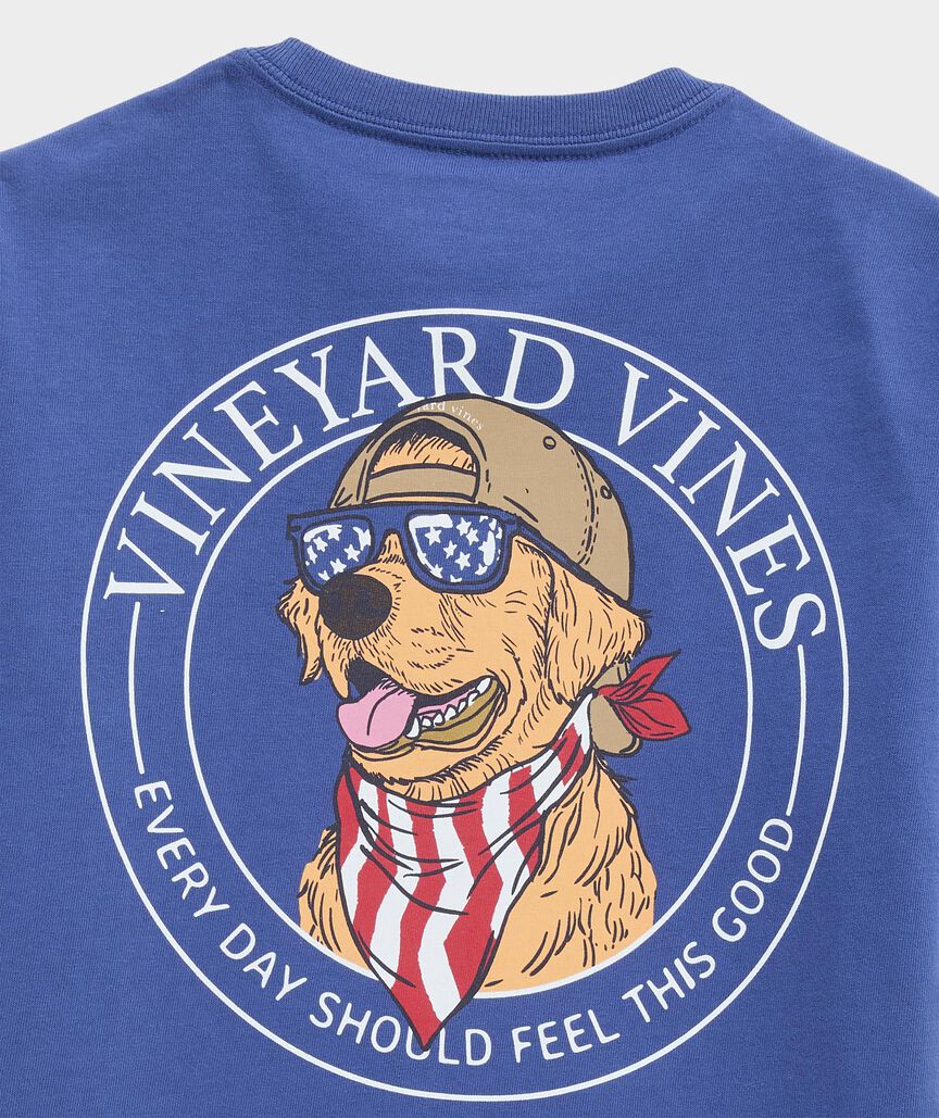 Boys' America Dog Short-Sleeve Pocket Tee