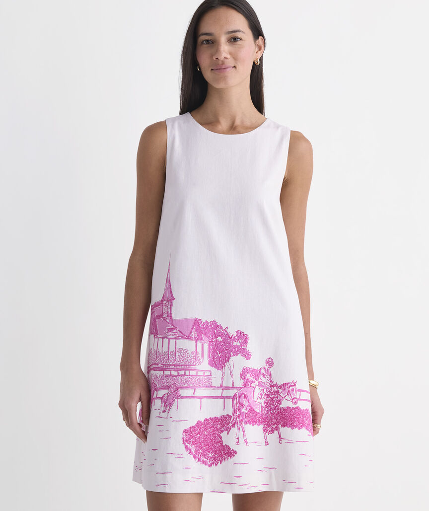 Kentucky Derby Women's Linen Shift Dress