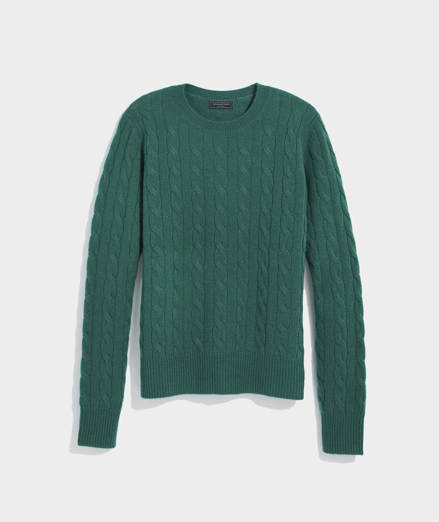Cashmere Classic Cable Crewneck Sweater
