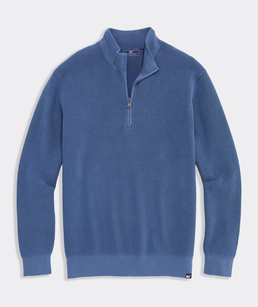 Garment-Dyed Beach Waffle Quarter-Zip