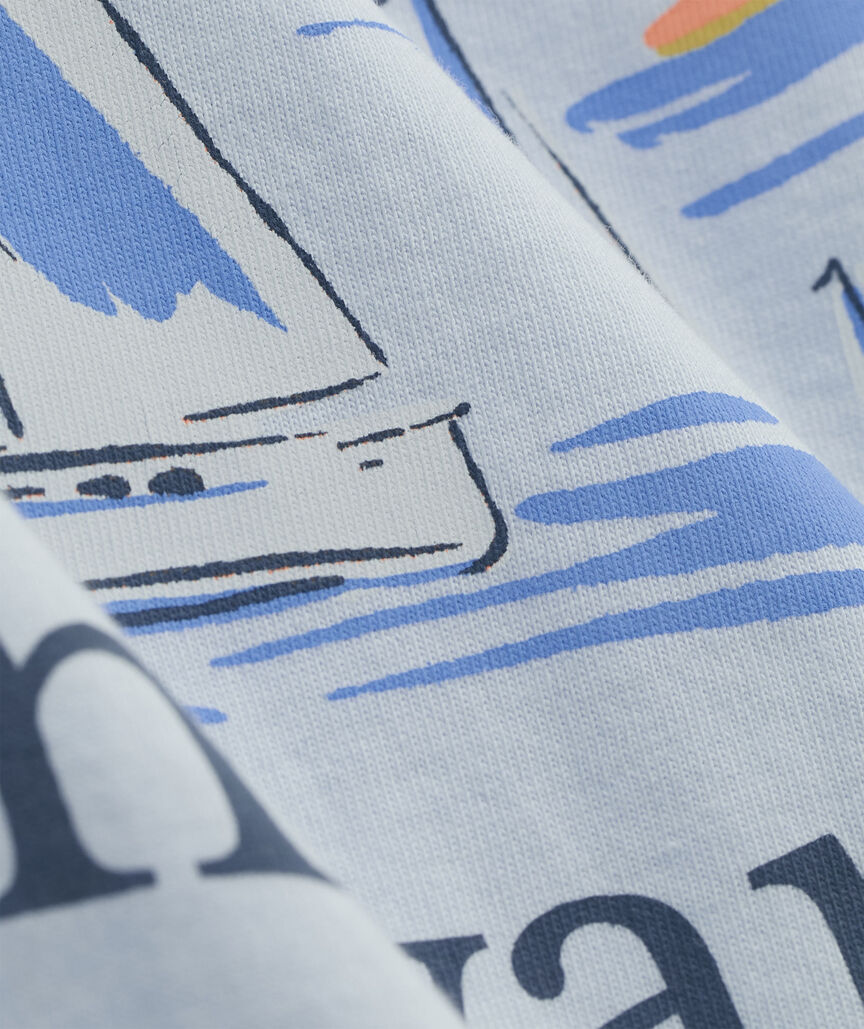 Sunset Regatta Scene Short-Sleeve Pocket Tee