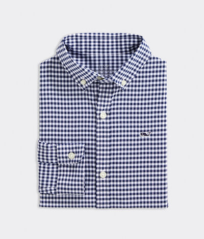 Vineyard Vines Boys' On-The-Go Gingham Shirt (Blue) (Size: 4T)