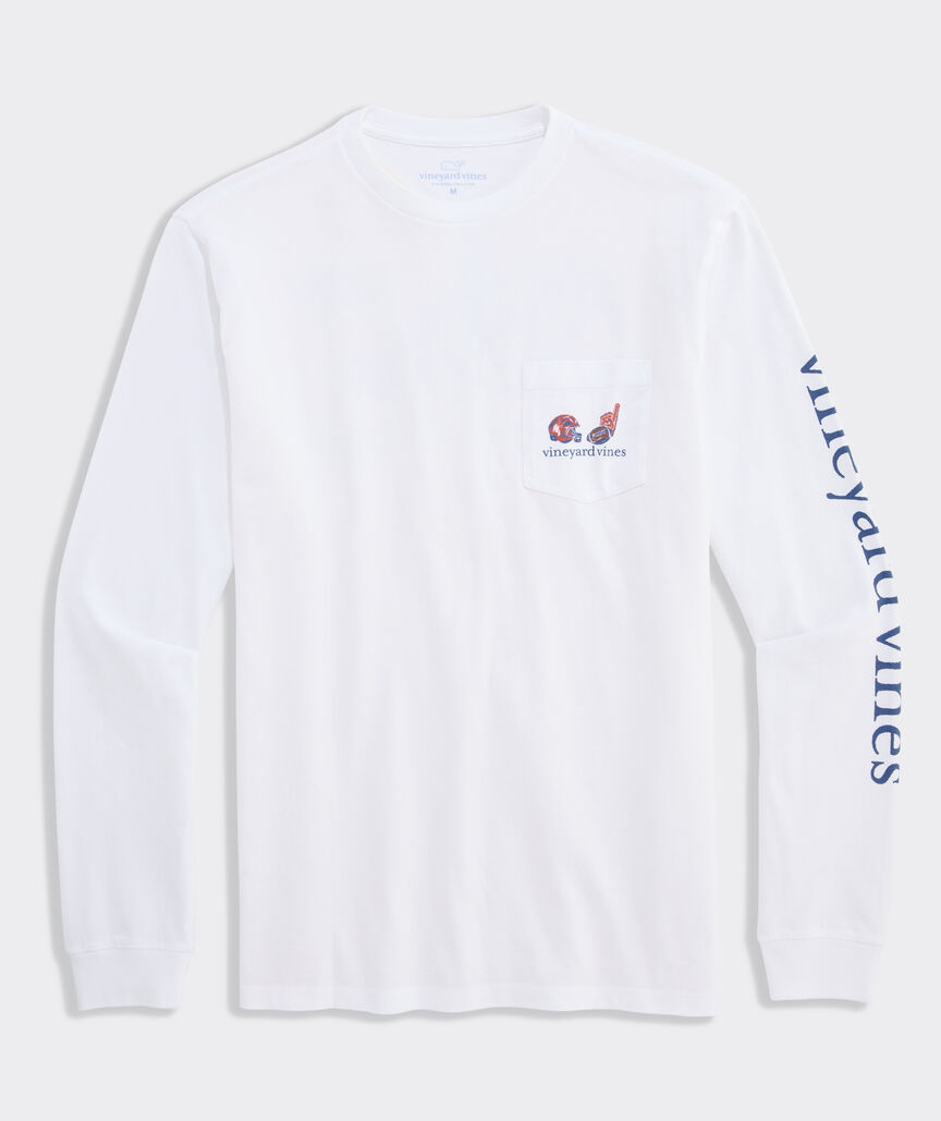 Football Field Whale Long-Sleeve Pocket Tee