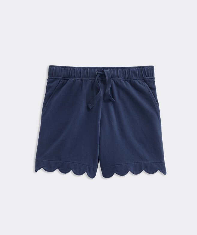 Girls' Garment-Dyed Scallop Shorts