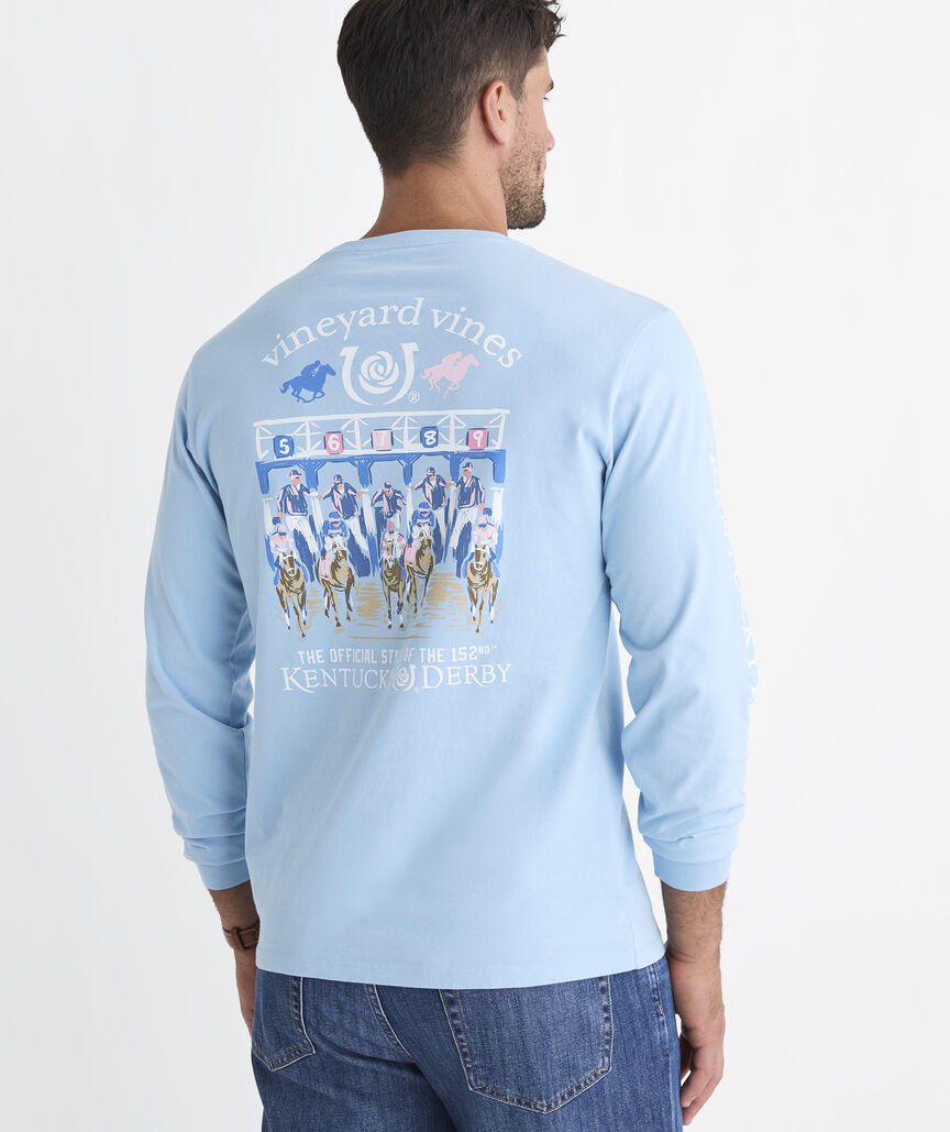 Kentucky Derby And They're Off Long-Sleeve Pocket Tee