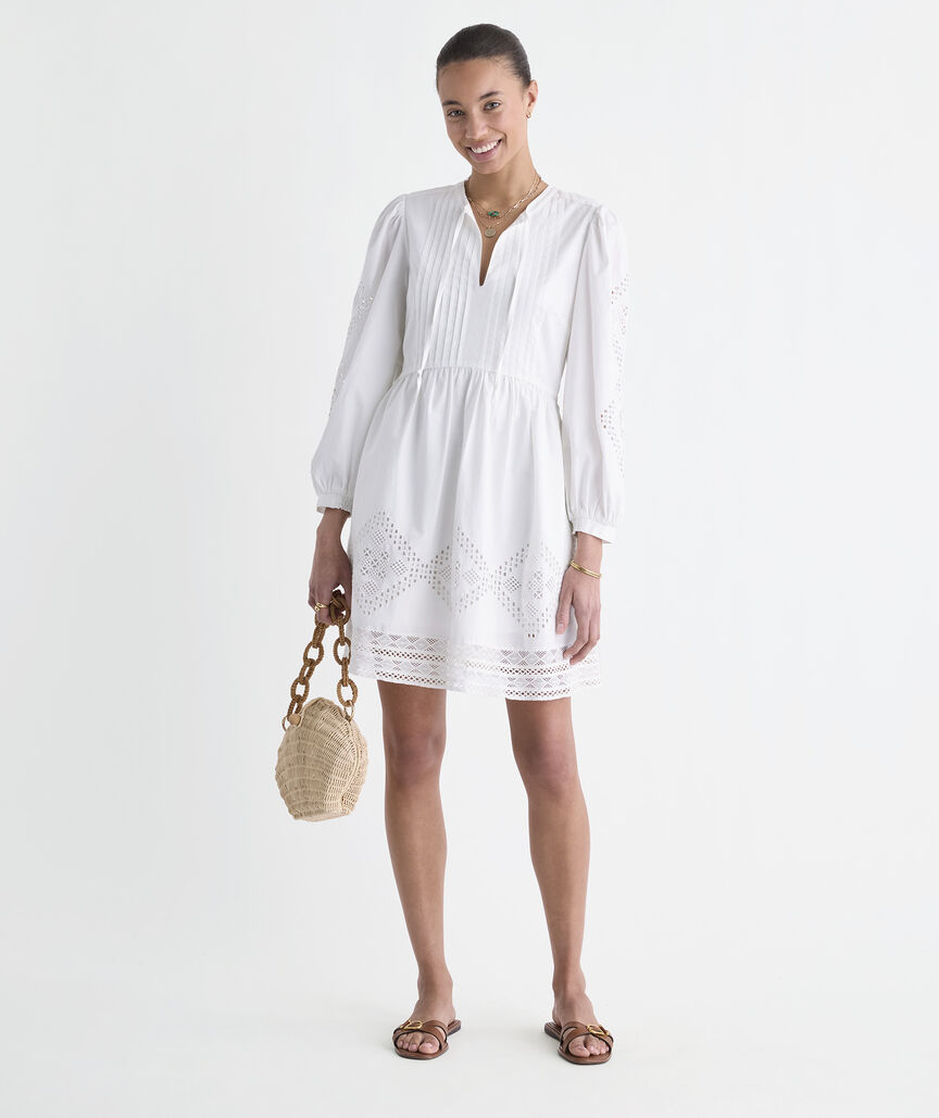 Nora Pintuck Eyelet Dress