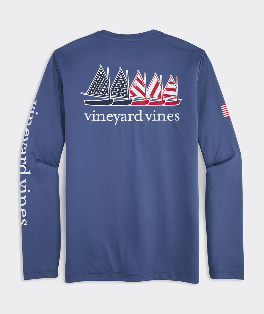 USA Catboats Long-Sleeve Harbor Performance Tee