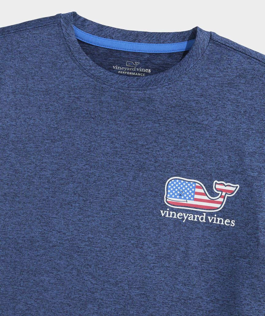 Boys' USA Flag Whale Short-Sleeve Harbor Sun Performance Tee