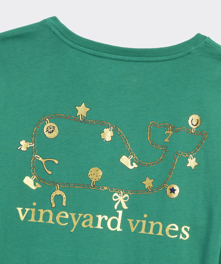 Women's Lucky Whale Necklace Charms Long-Sleeve Pocket Tee