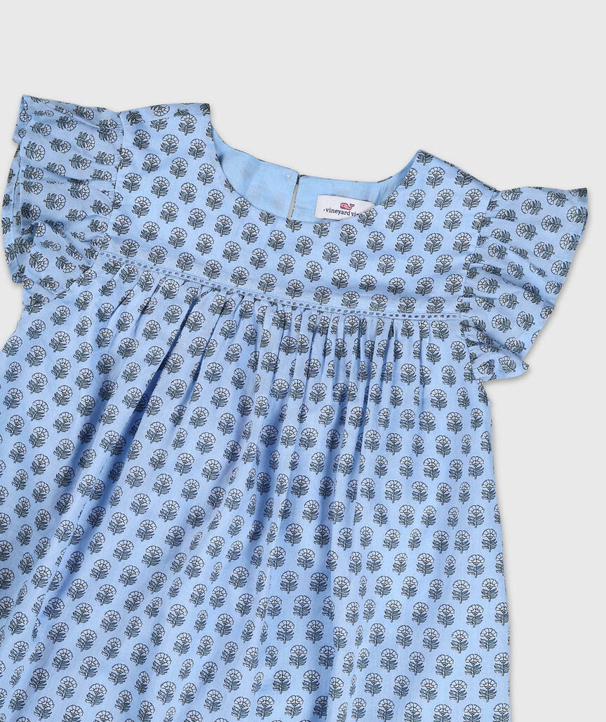 OUTLET Girls' Printed Flutter Sleeve Dress