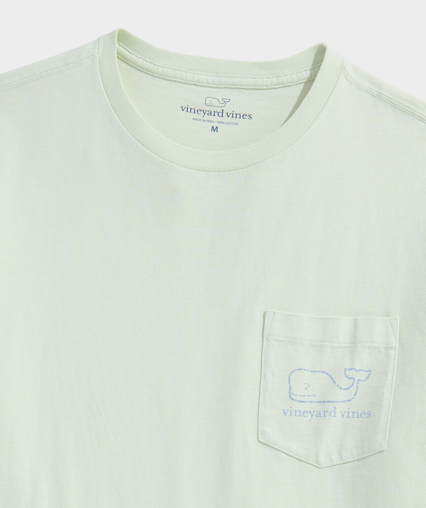 Two-Tone Vintage Whale Short Sleeve Pocket Tee