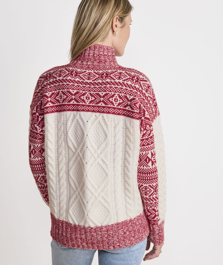 Fair Isle Fisherman Mockneck Sweater