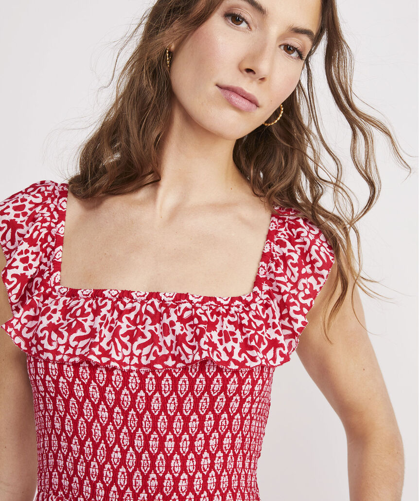 Vineyard vines tile medallion print dress Clearance