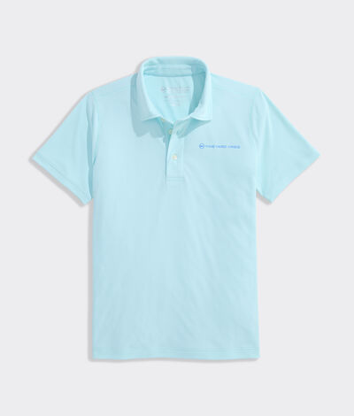 Vineyard Vines Boys' Sun Tech Polo (Shallow Sea) (Size: 5)