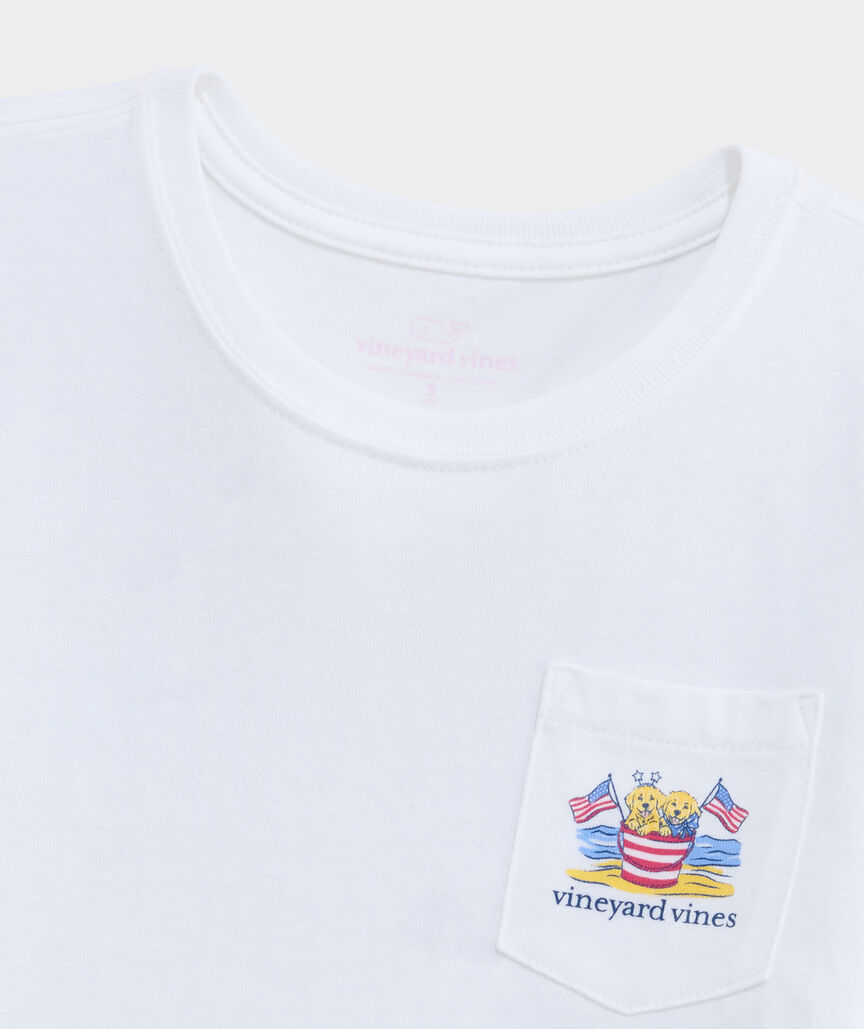 Girls' Beach Bucket Puppies Short-Sleeve Pocket Tee