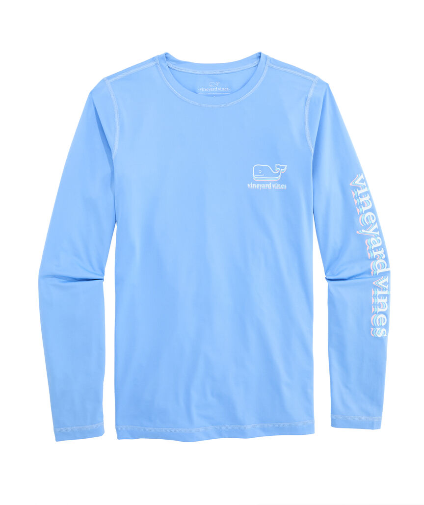 OUTLET Long-Sleeve Stacked Whale Swimshirt