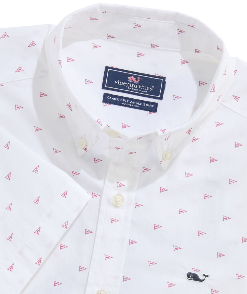 OUTLET Poplin Short-Sleeve Burgee Flag Shirt