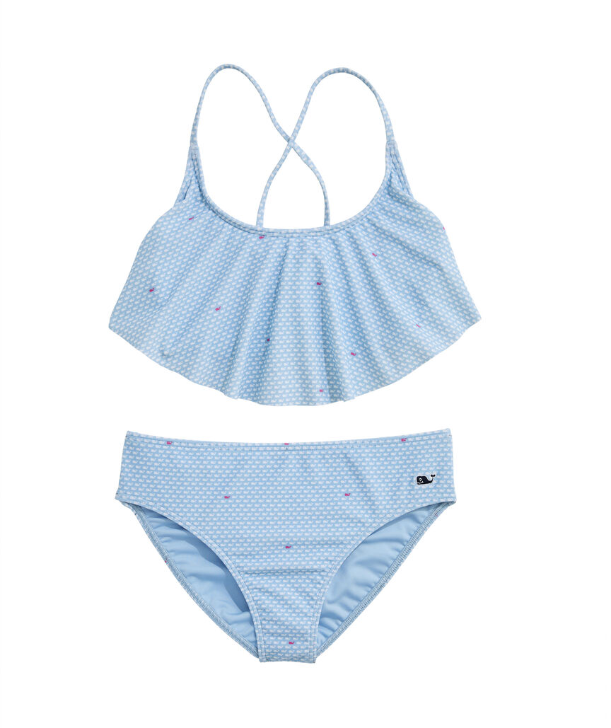 OUTLET Girls' Whale Printed Flounce Bikini