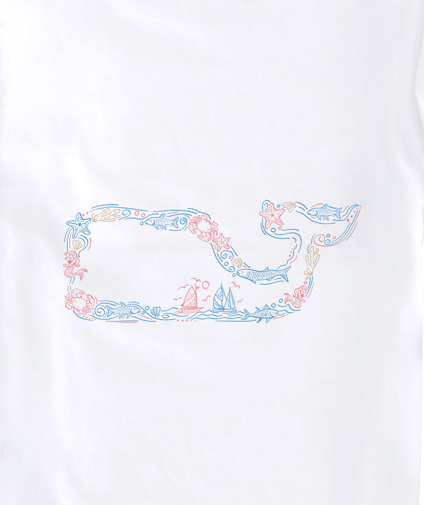 OUTLET Girls' Icons Whale Outline Long-Sleeve Pocket Tee