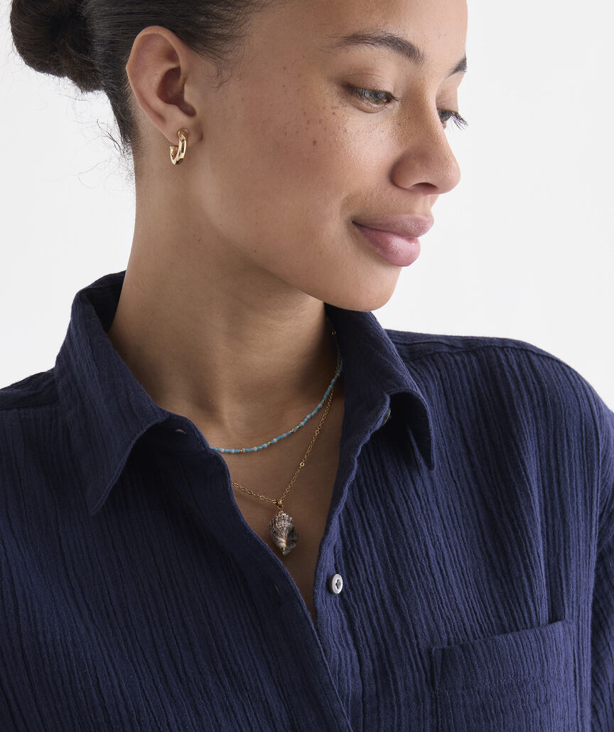 Birdie Gauze Button-Down