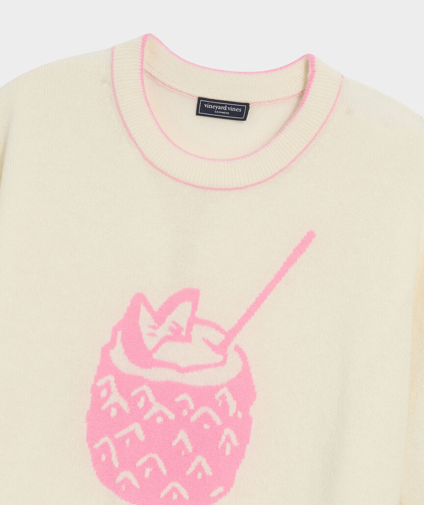 Seaspun Cashmere Pineapple Drink Crewneck