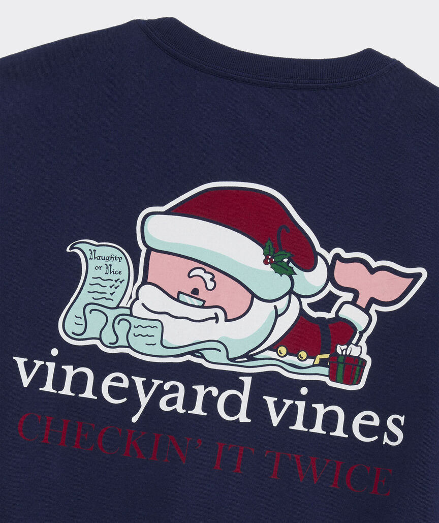 Santa Whale List Long-Sleeve Pocket Tee