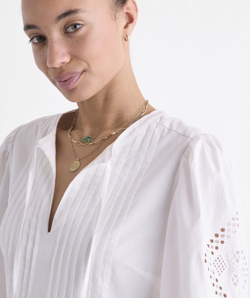 Nora Pintuck Eyelet Dress