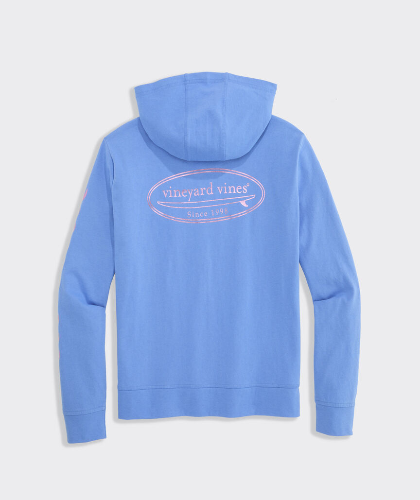 Girls' Foil Surf Logo Box Hoodie Tee