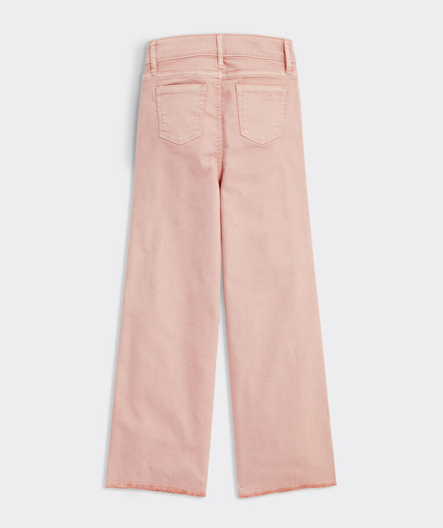 Girls' Wide Leg Garment-Dyed Pants