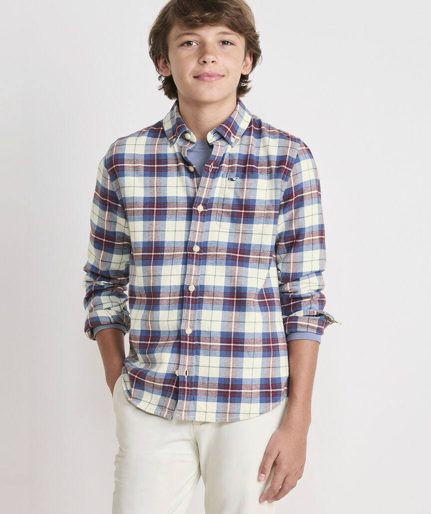 Boys' Muskeget Plaid Vineyard Flannel Shirt