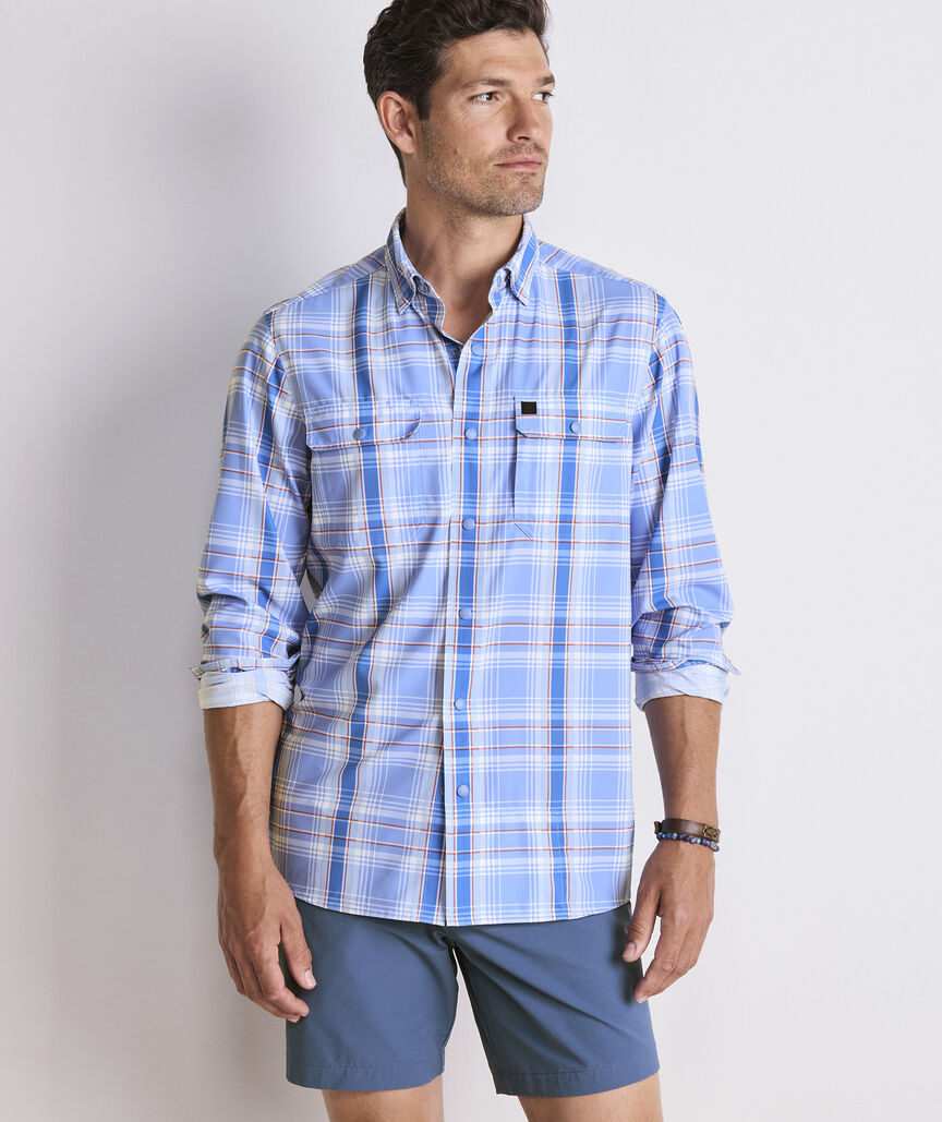 Sailfish Plaid Performance Harbor Shirt