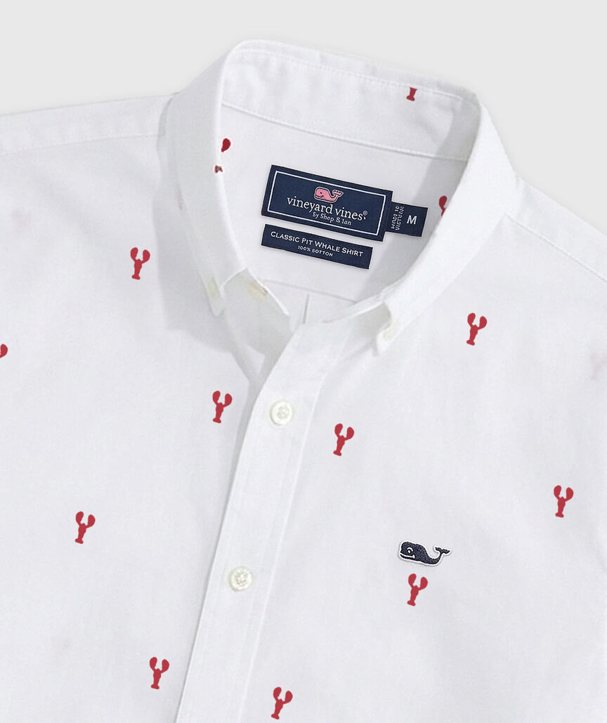 OUTLET Poplin Short-Sleeve Micro Lobster Shirt