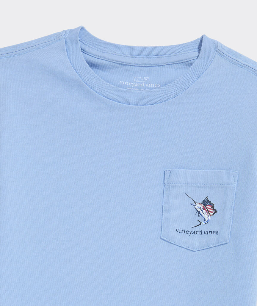 Boys' USA Marlin Fishing Short-Sleeve Pocket Tee