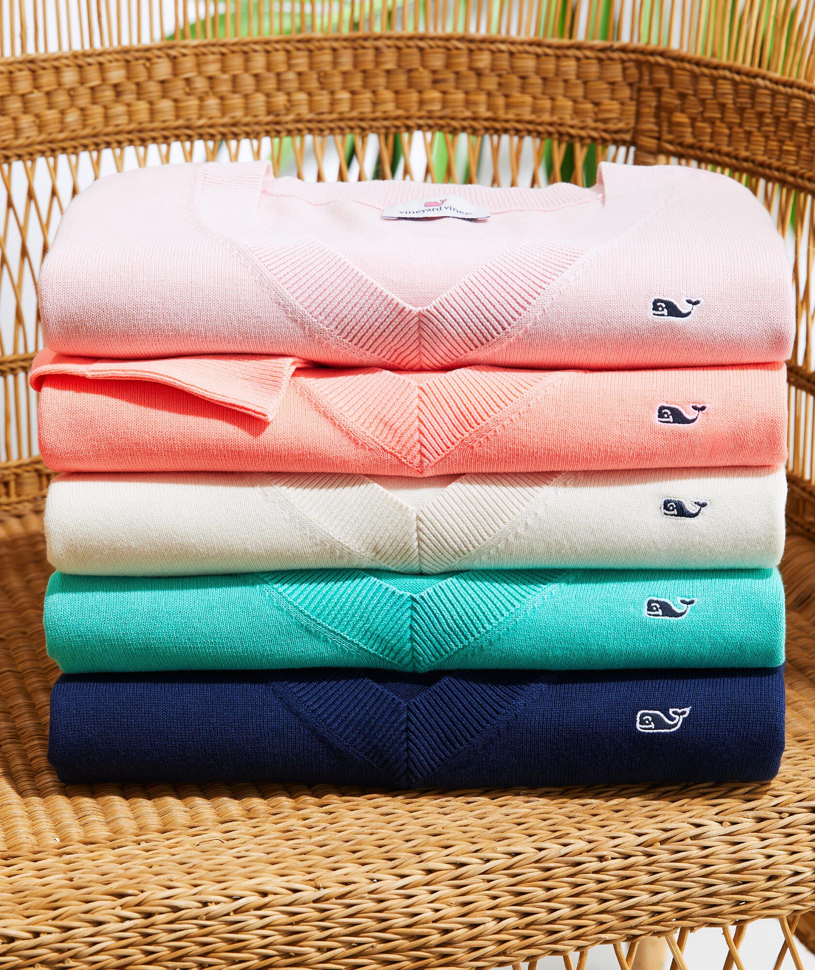 Shop GarmentDyed Heritage Cotton VNeck Sweater at vineyard vines