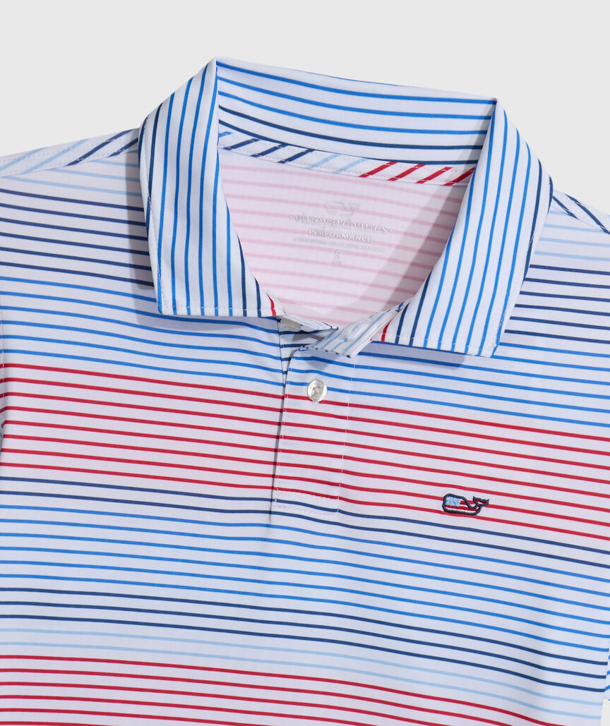 OUTLET Boys' Harborview Stripe Performance Polo