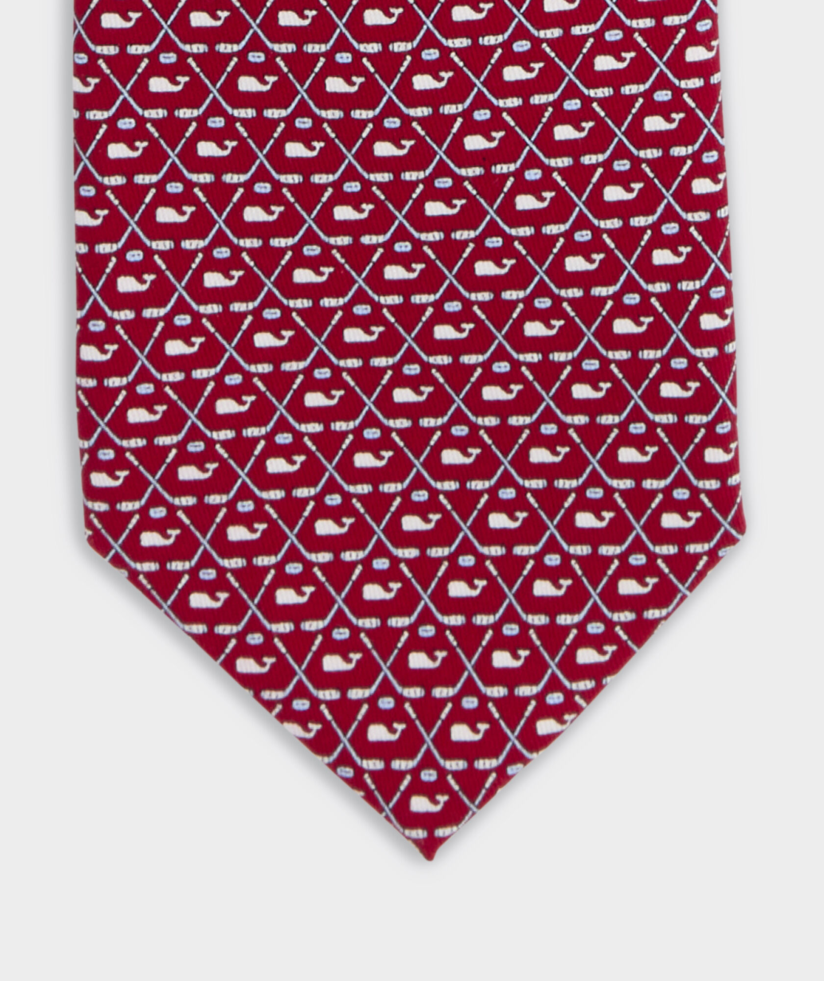 Crossed Hockey Sticks & Whale Silk Tie