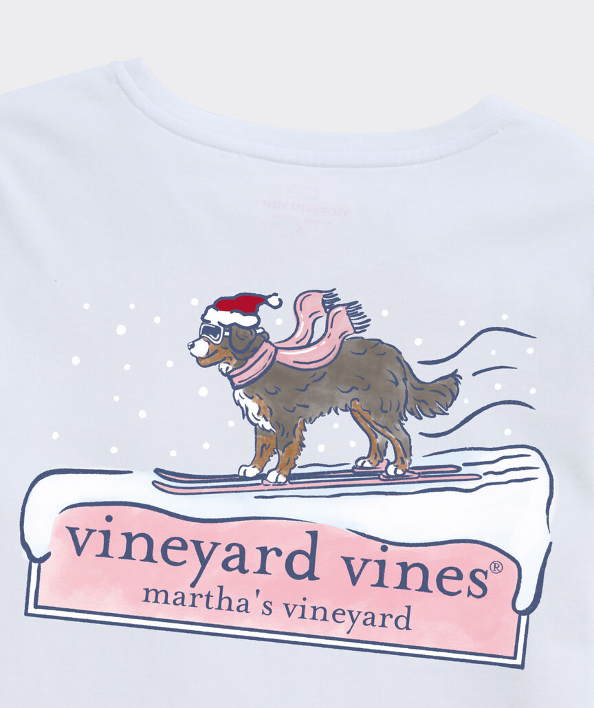 Women's Ski Dog Logo Box Long-Sleeve Pocket Tee