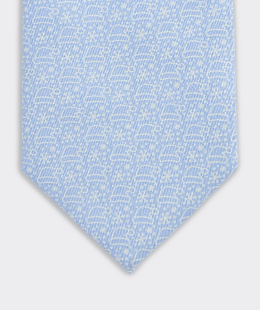 Snowflakes & Santa Hats Silk Tie