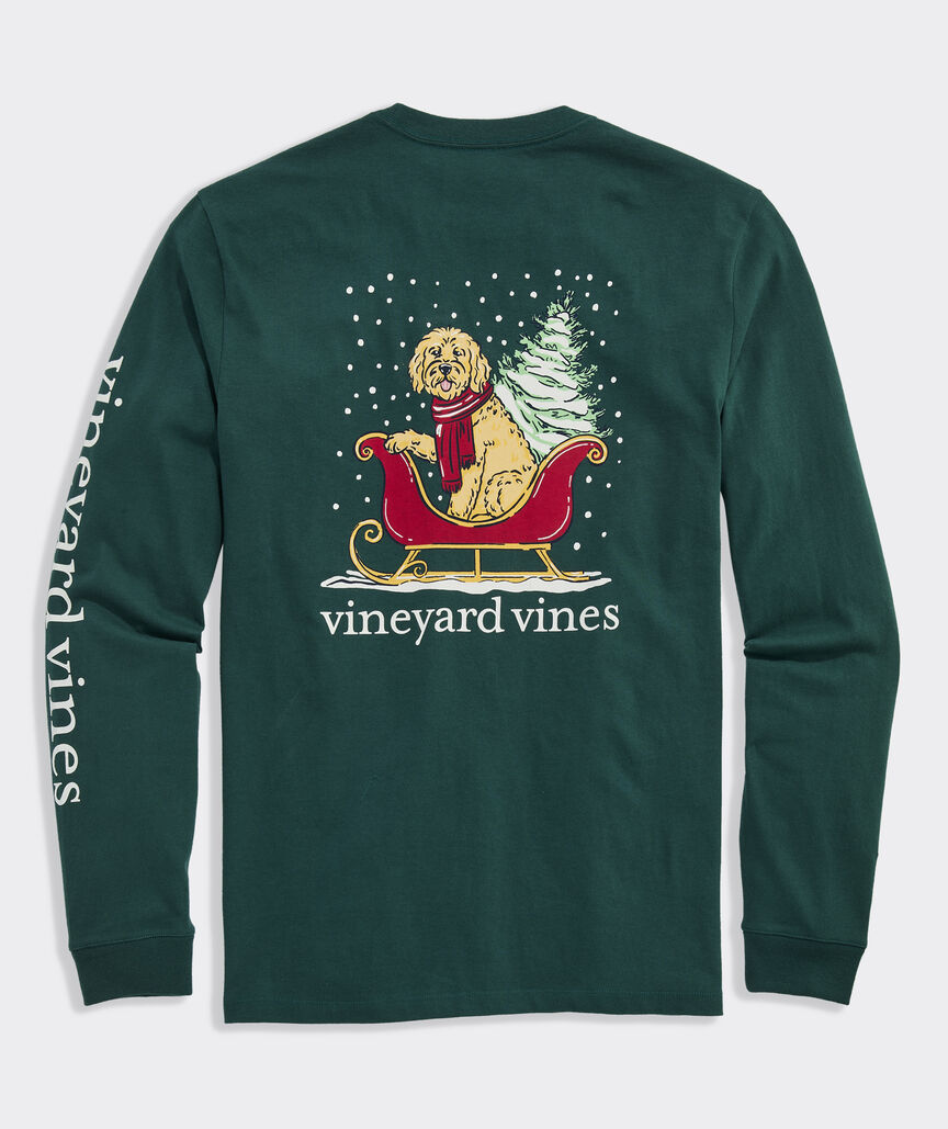 Doodle Sleigh Long-Sleeve Pocket Tee