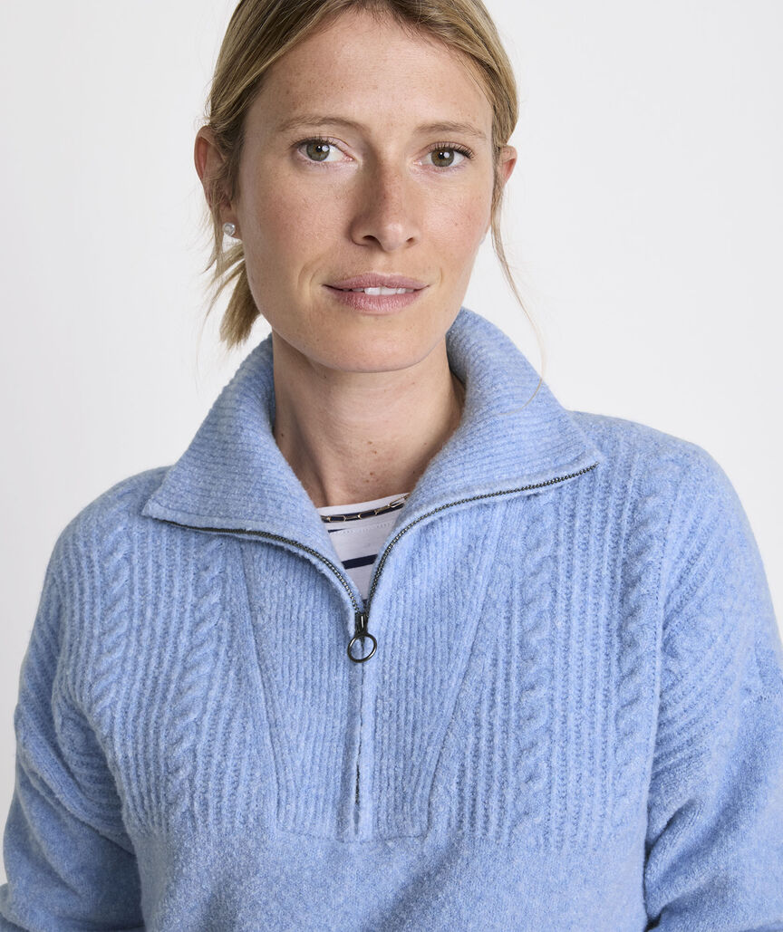 Boucle Quarter-Zip Sweater