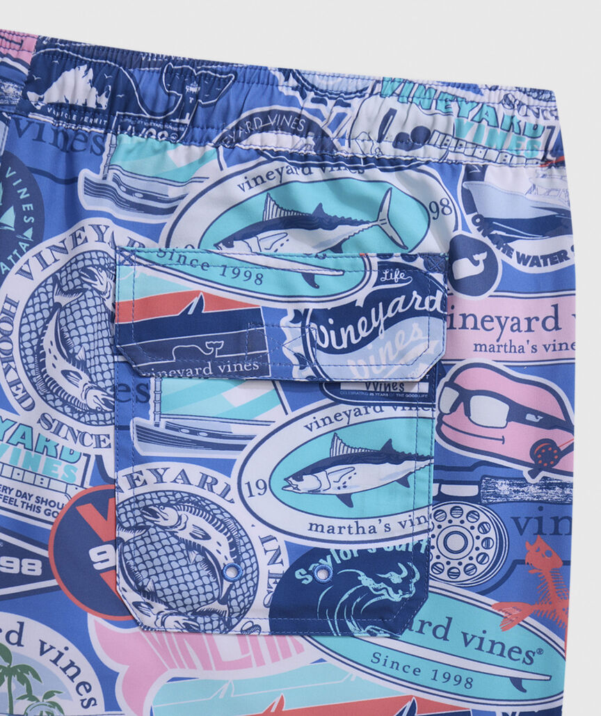 OUTLET 5 Inch Vineyard Vines Stickers Chappy Swim Trunks
