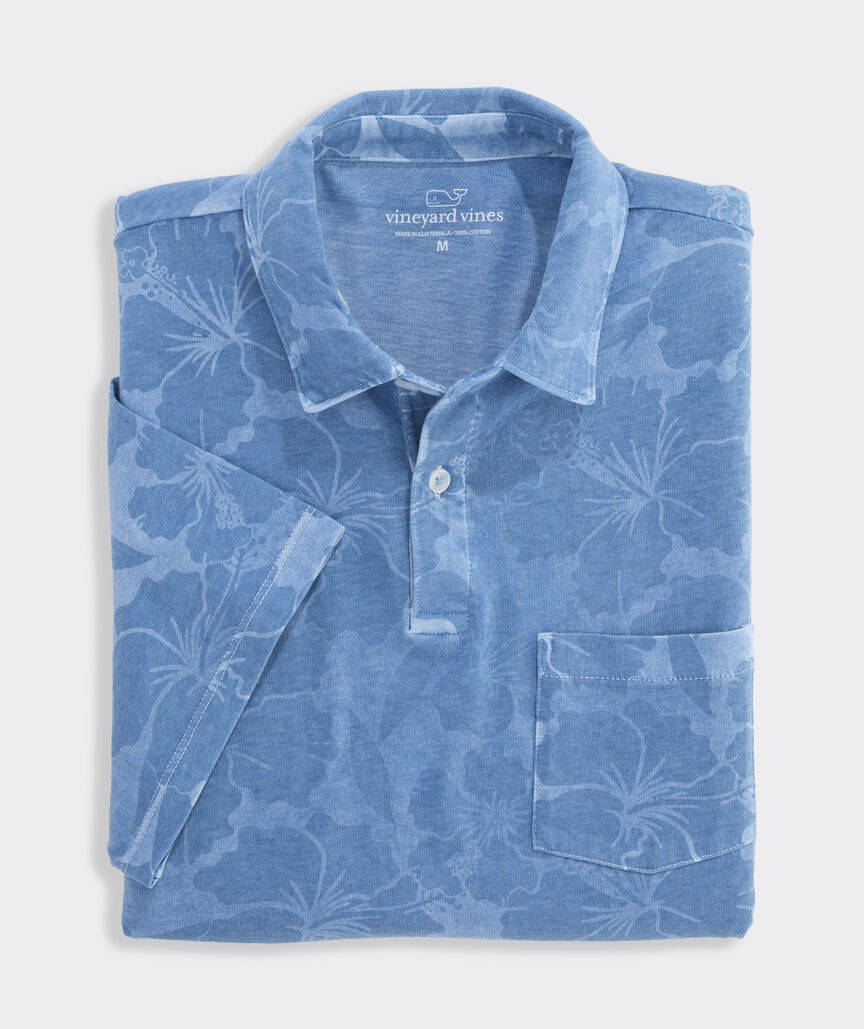 Surf Hibiscus Print Polo