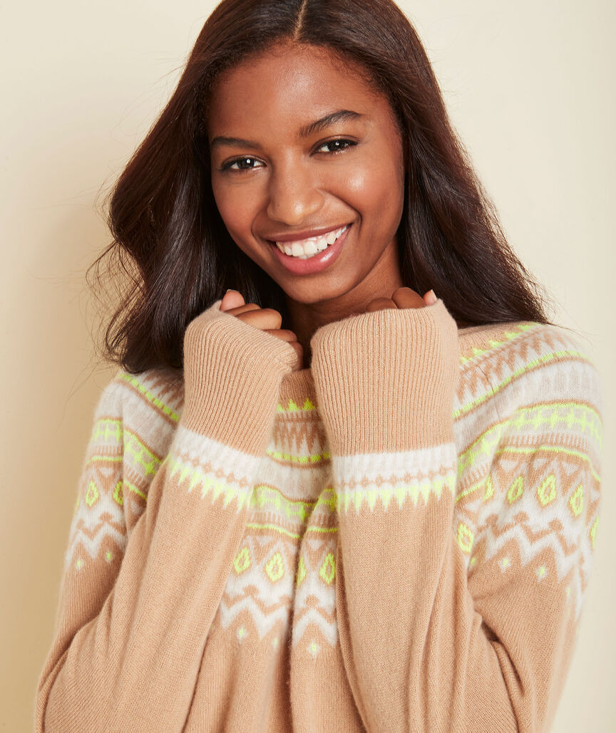 Shop Cashmere Pop Fair Isle Crew at vineyard vines