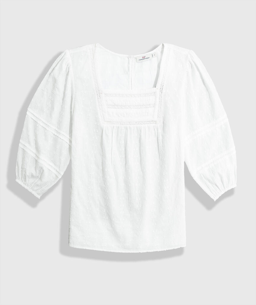OUTLET Lace Trim Square Neck Top