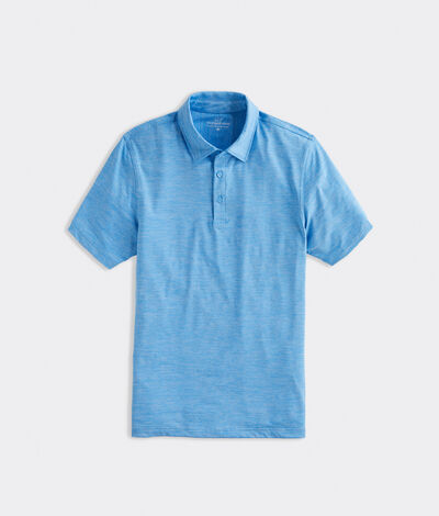 Vineyard Vines Men's Custom Destin Stripe Sankaty Polo Shirt (Blue) (Size: Large)