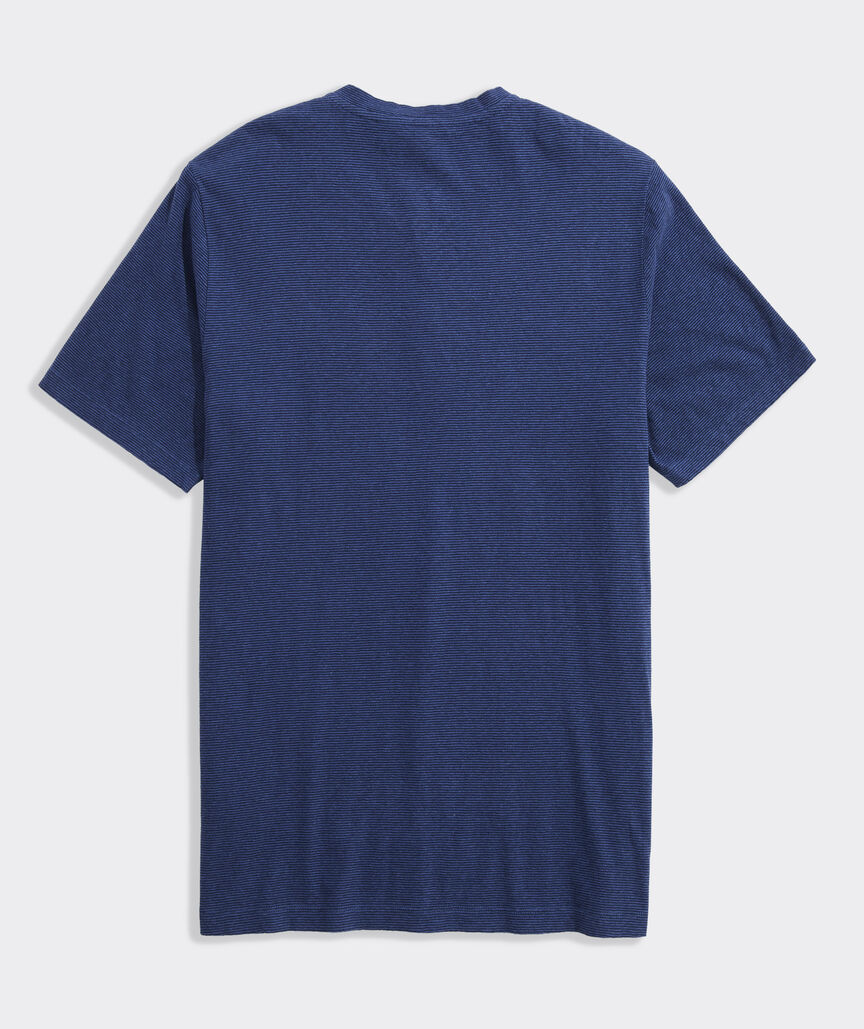 Cotton Linen Short-Sleeve Henley